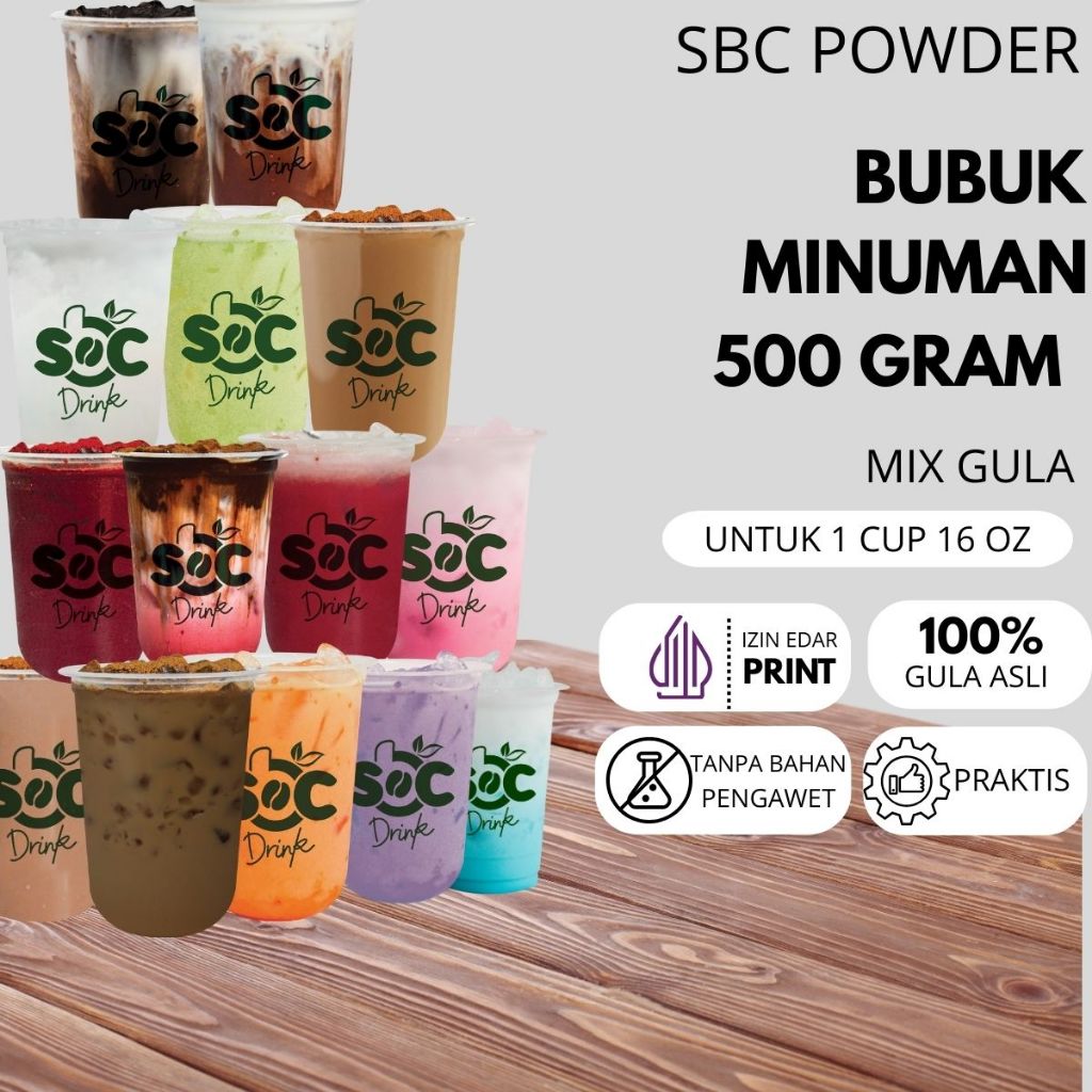 

SBC - Bubuk Minuman SBC Powder 500gr All Varian Rasa/ Serbuk Minuman / Bubble Drink
