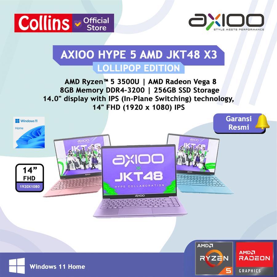 Axioo Hype 5 AMD X3 AMD Ryzen 5 3500 (LOLLIPOP EDITION) RAM 8GB SSD 256GB FHD IPS 14" WIN+OFFICE Gar