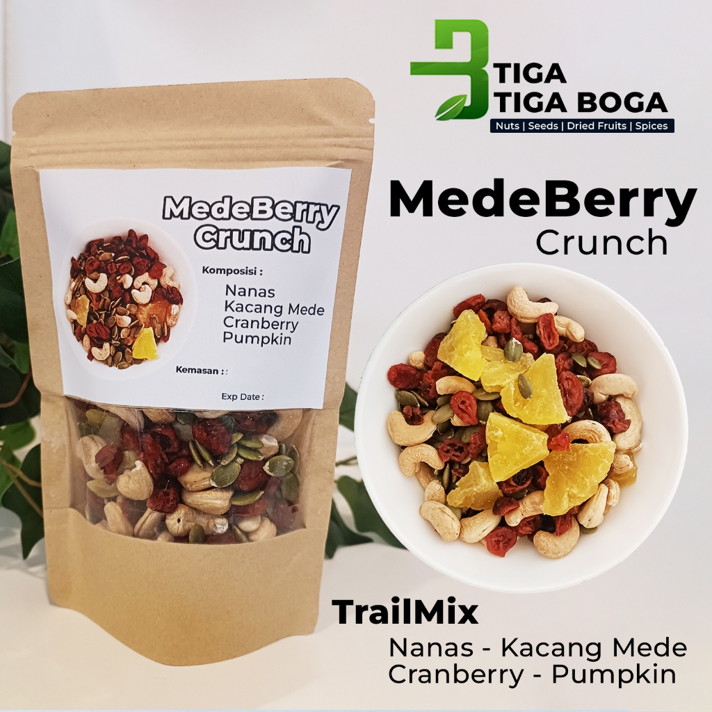 

MedeBerry Crunch Trail Mix - Nanas Kacang Mede Cranberry Pumpkin 250gr