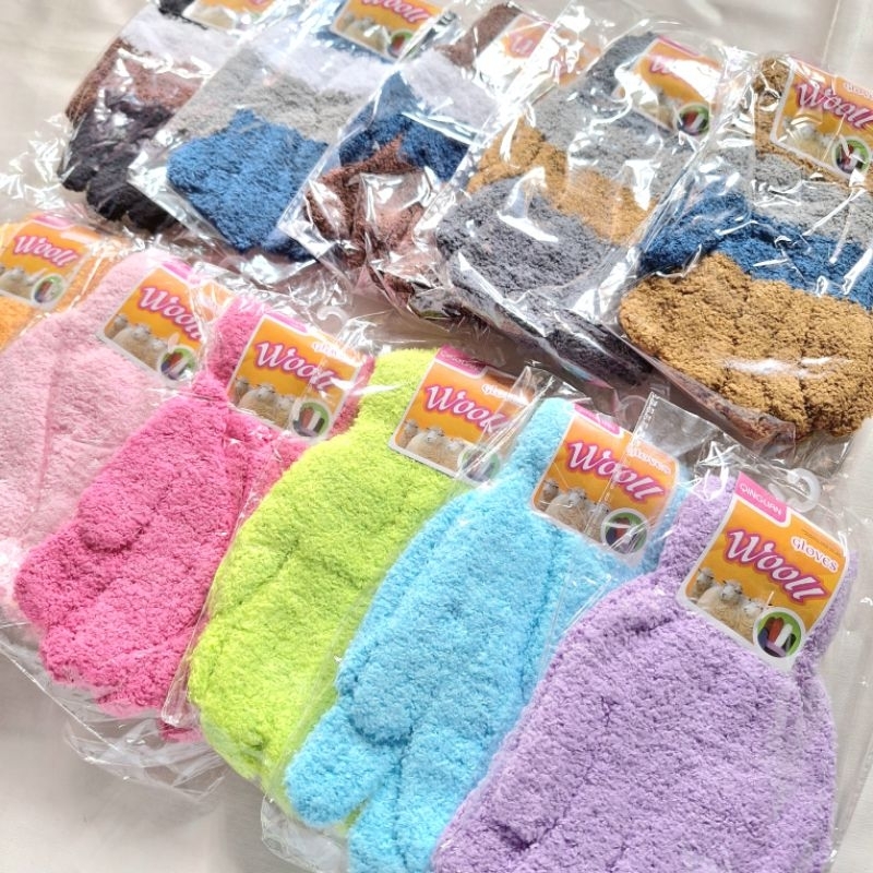 Grosir 1 Lusin Sarung Tangan Woll Bulu