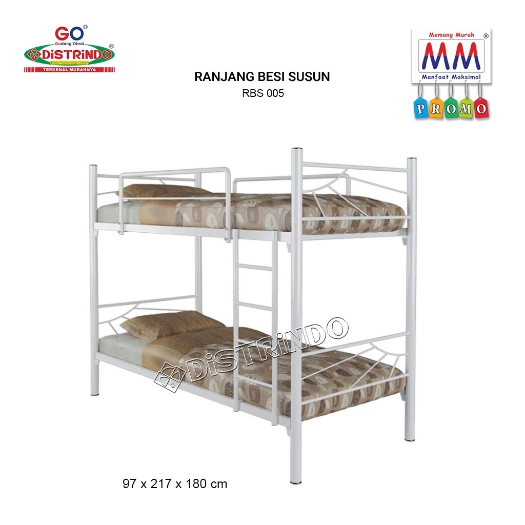 DISTRINDO Ranjang Besi Susun Minimalis / Ranjang Besi Tingkat Bunkbed