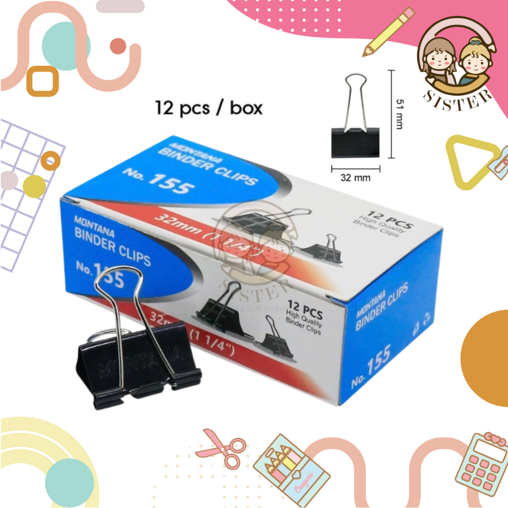 

Binder Clip 155 / Binder Klip No 155 / Klip Penjepit Kertas