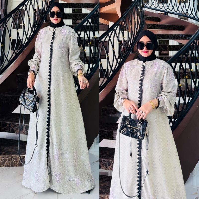 gamis ataya jasmin set jilbab /syari rancak premium branded klaudy Maudy series by syafeera original
