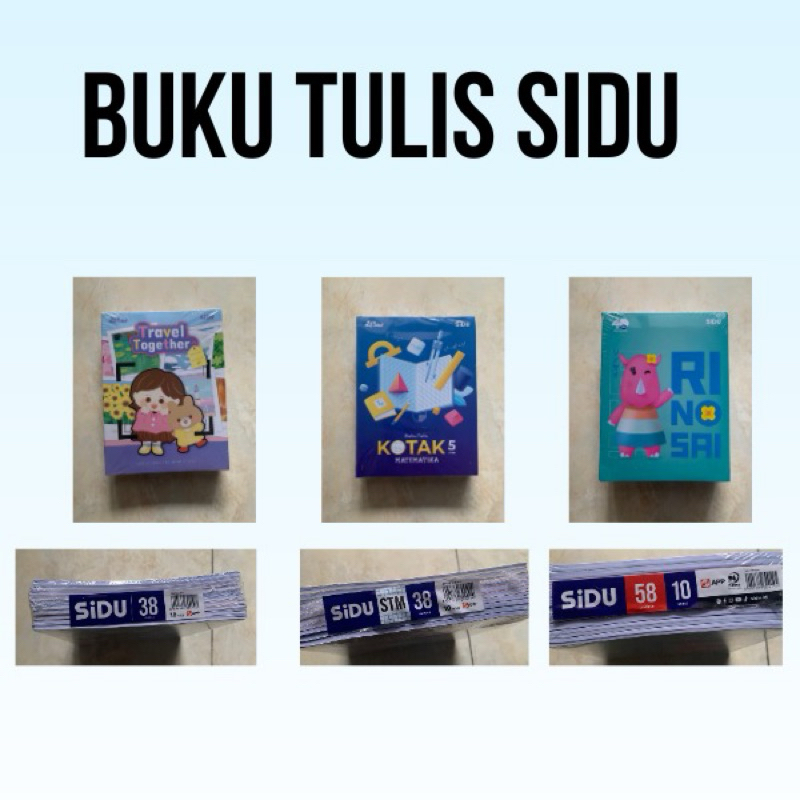 

buku tulis 1 set dapet 10 buku sidu