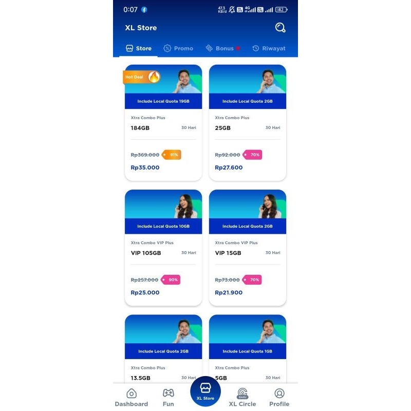 kartu perdana XL Xtra Combo VIP 90%