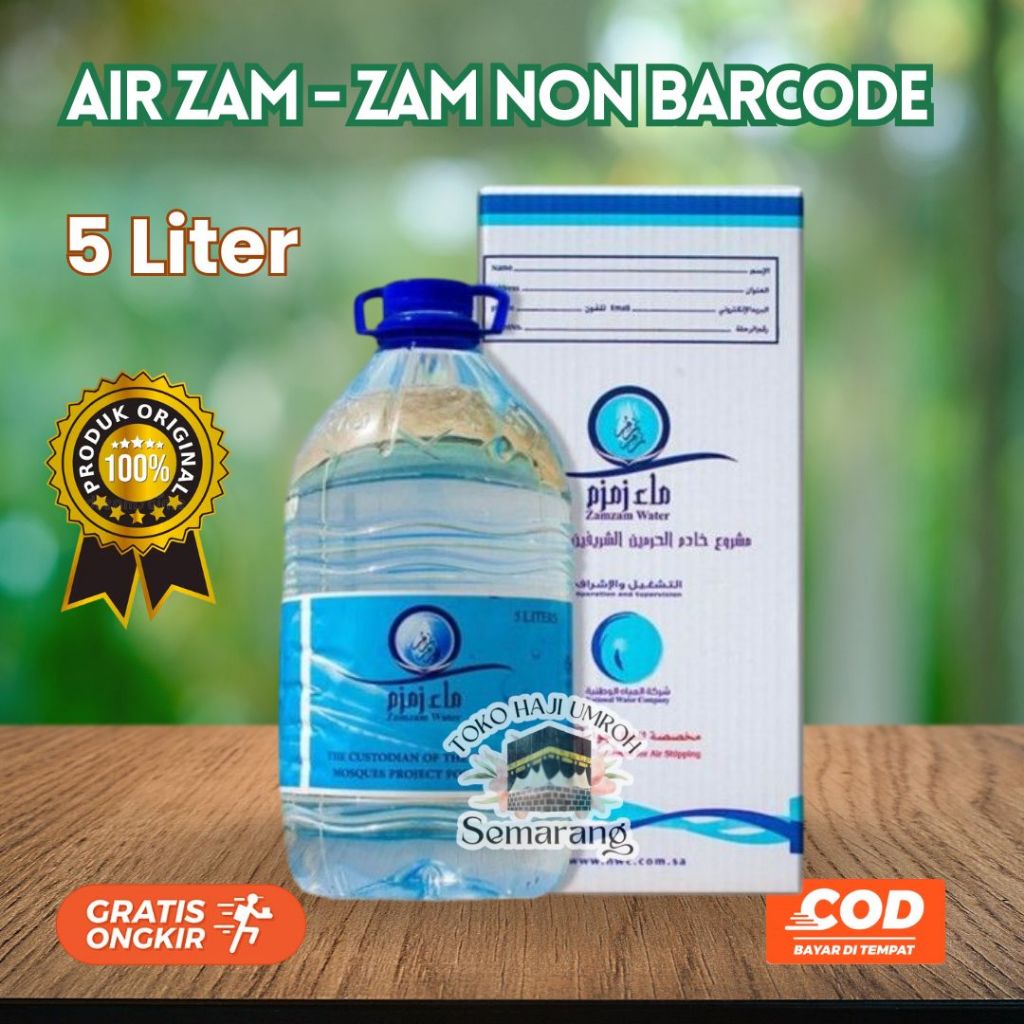 

Air Zam Zam Non Barcode Original Asli 100% Kemasan Galon 5 Liter Pipiclo Import Arab Haji / Umroh