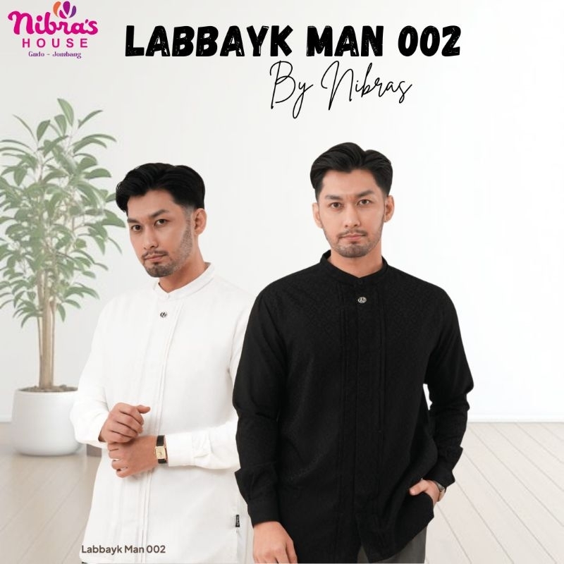 NIBRAS KOKO LABBAYK MAN 002 HITAM PUTIH KOKO PRIA DEWASA TERBARU
