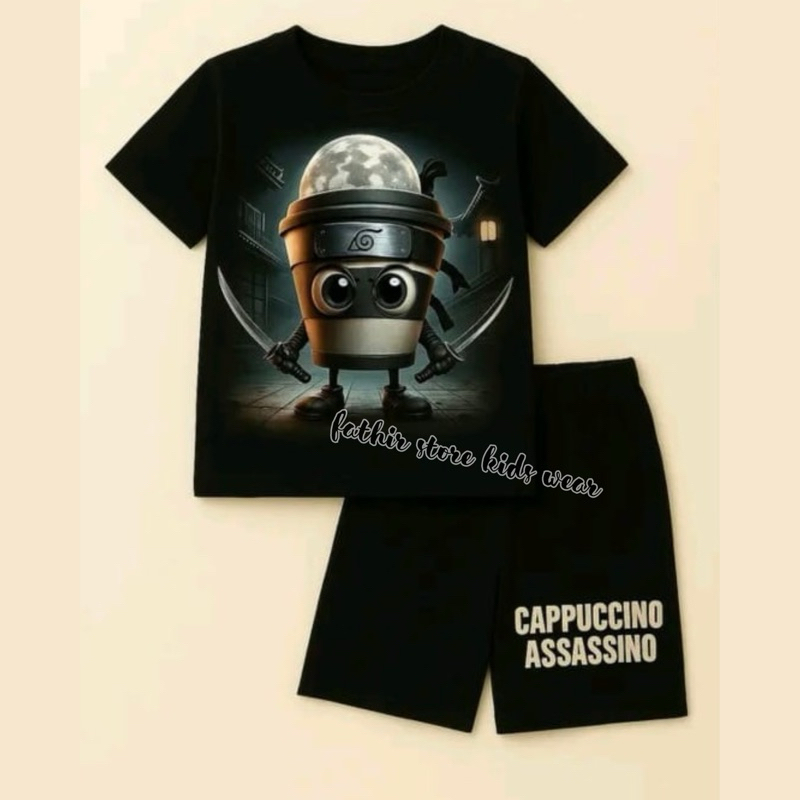 SETELAN BAJU ANAK ANOMALI CAPUCINO ASSASINO KARTUN ANOMALI