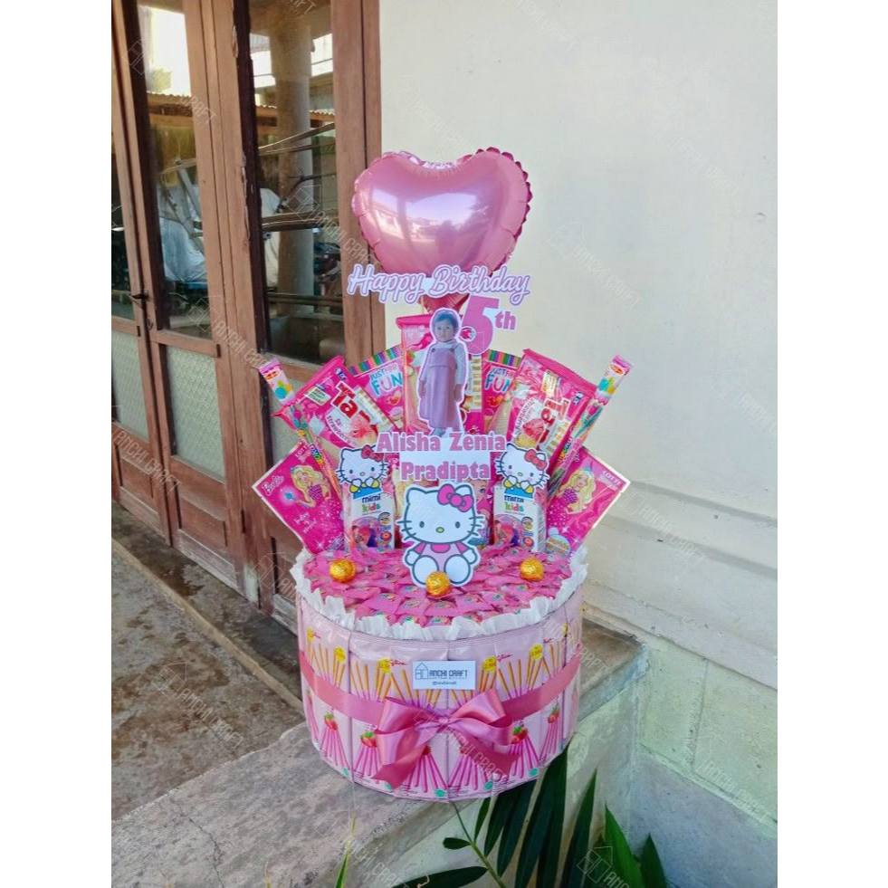 

Snack Tower - Snack Tart - Cake Snack Ultah - Snack Cake - Bucket Snack Birthday (Pink 8)