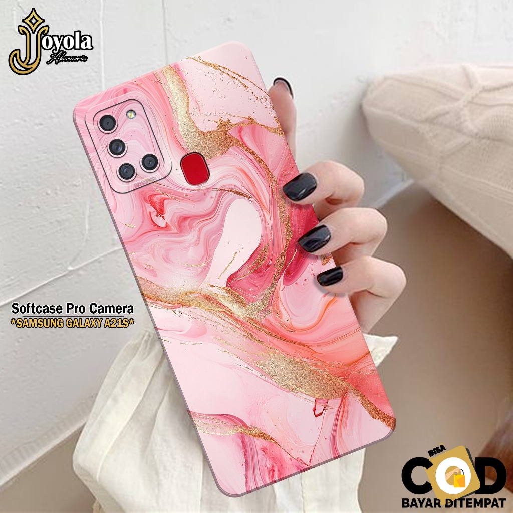 JOYOLA Case Samsung Galaxy A21S - Fahion Case Abstrak - Softcase Samsung Galaxy A21S - Pro Camera - 