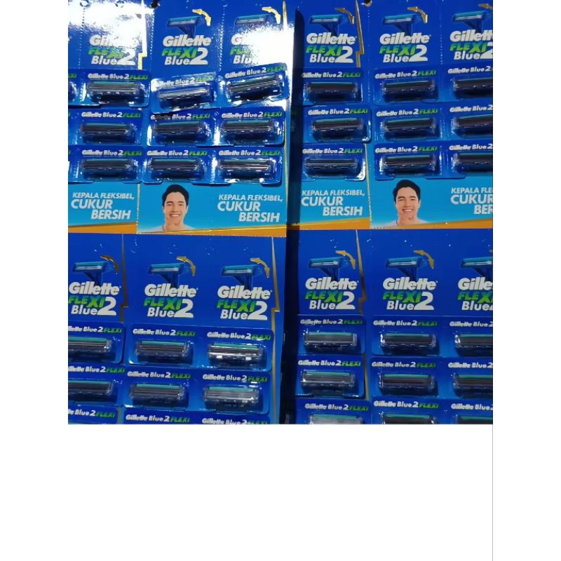 pisau cukur/alat cukur.kerokan jenggot/kumis.Gillette flexi2 Blue.biru.kepala goyang.mata pisau/3.is
