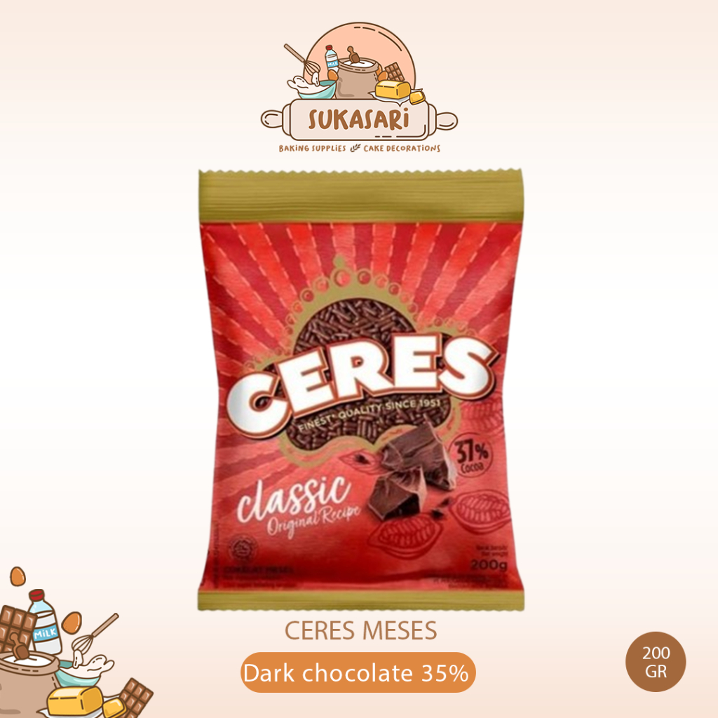 

Ceres Meses 200gr Classic Dark chocolate 35% cocoa Hagelslag meises cokelat coklat