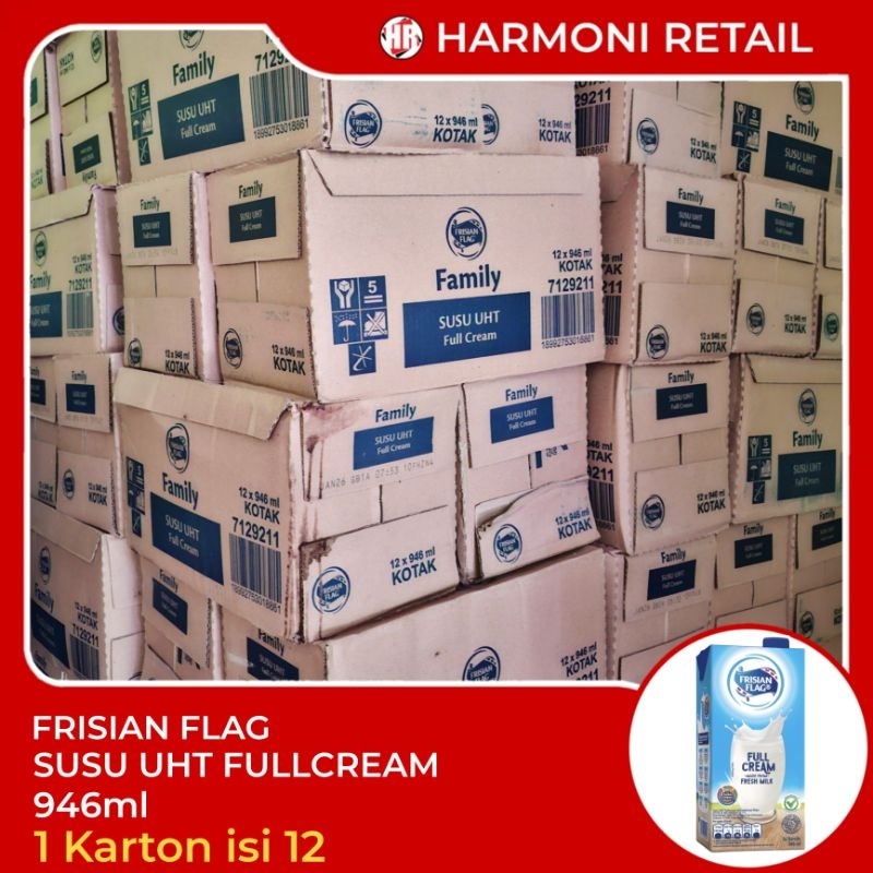 

Frisian Flag Susu UHT Fullcream 946ml mas 1 Dus Karton isi 12 pcs Milk