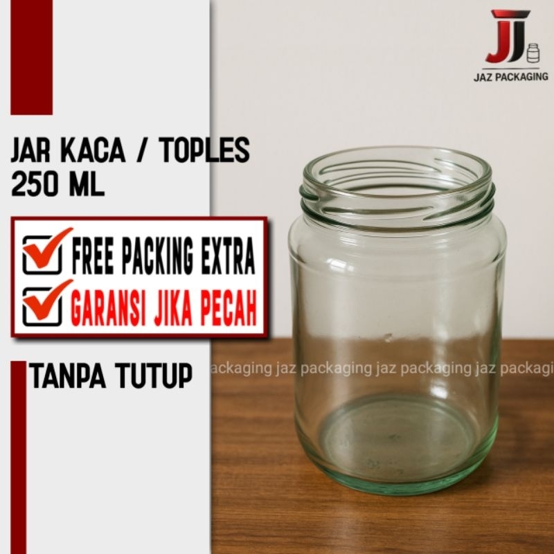Toples cupang 250ml / Jar kaca 250ml / Toples Kaca Bening 250ml / Toples Cupang / Toples selai 250ml