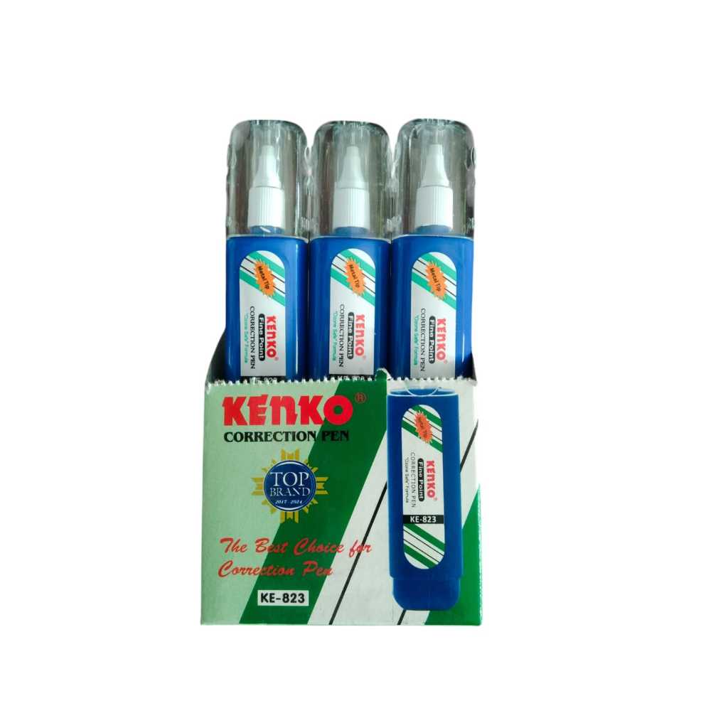 

Correction Pen kenko Ke-823 / Tip-Ex Cair Ke-823 Biru 1 Box isi 12 pcs
