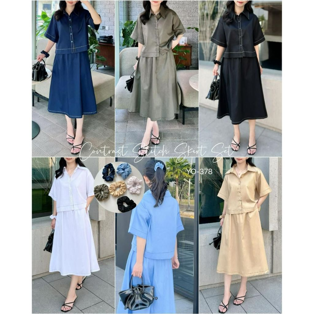 SJM SET DEANDREA - KEMEJA - ROK - KATUN POPLIN