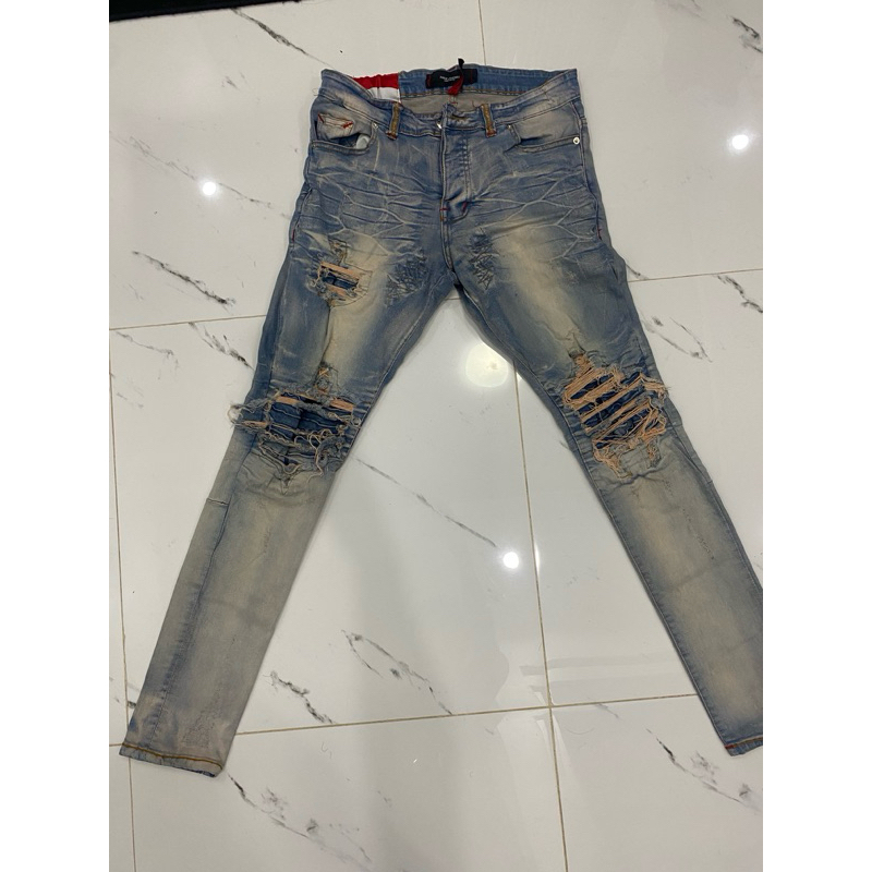 celana denimitup M1 tri biker - Cream stone - Celana Jeans