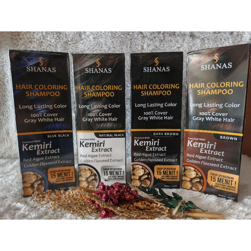 Pikok pewarna rambut shampo SHANAS HAIR COLORING SHAMPOO