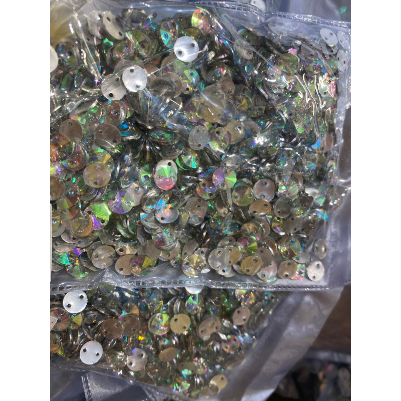 PAYET RESIN BULAT 8mili  tipis/PAYET DIAMOND BULAT 8mili tipis/MOTE MANIK BULAT DIAMOND PELANGI 8mil