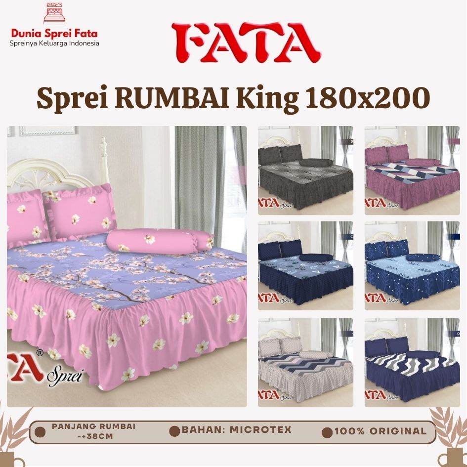 Sprei RUMBAI King (180 x 200) (no.1) FATA Original 100%