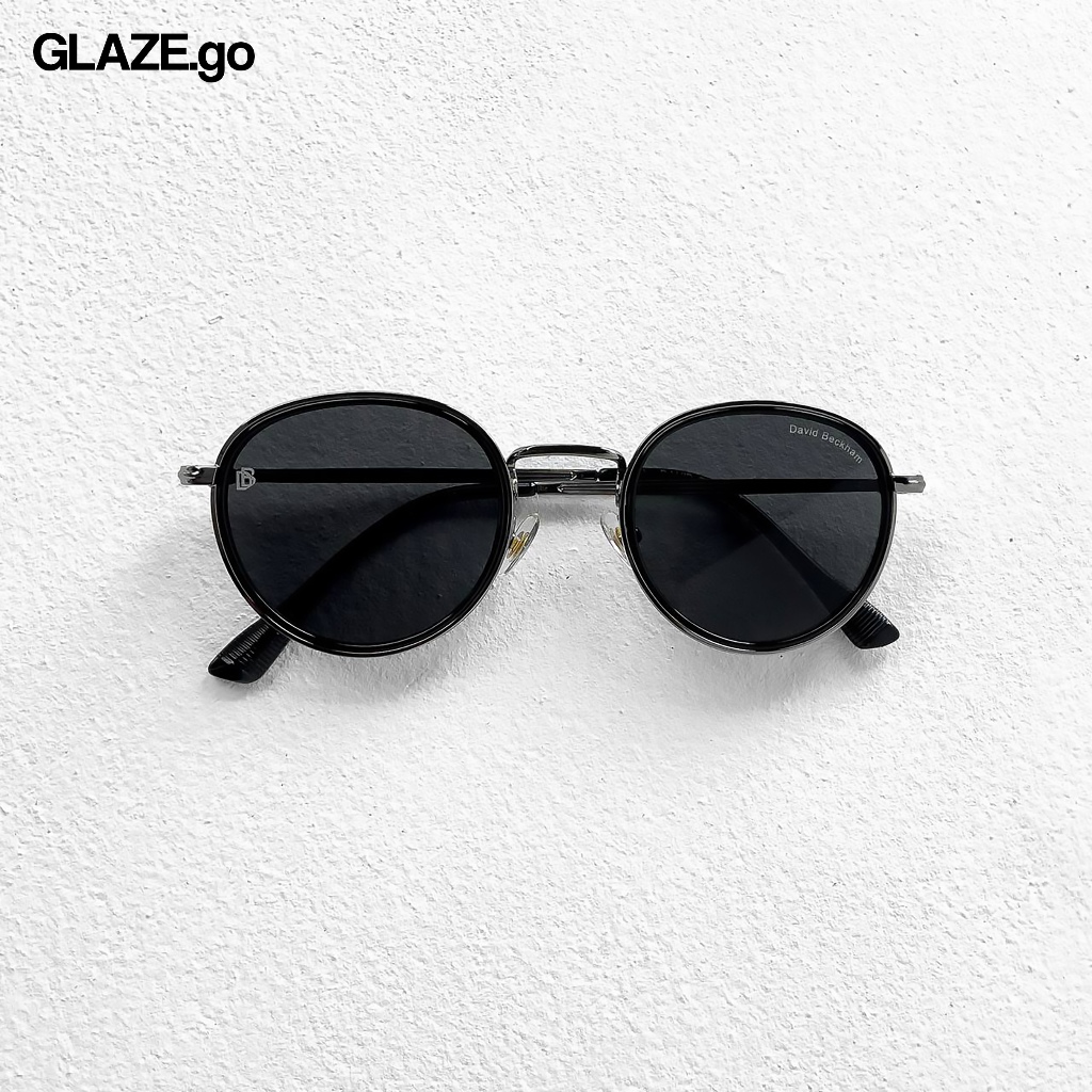 72301 Sunglasses Round UV Protection Steam Punk Kacamata Bulat Hitam Sunglasses Motor Pria & Wanita