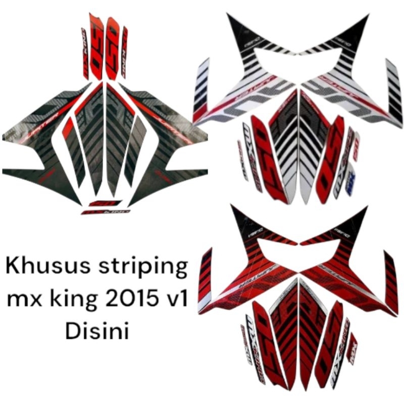 Striping MX King 150 2015 Sticker Yamaha Jupiter MX King 150 2015 warna Merah Hitam Putih