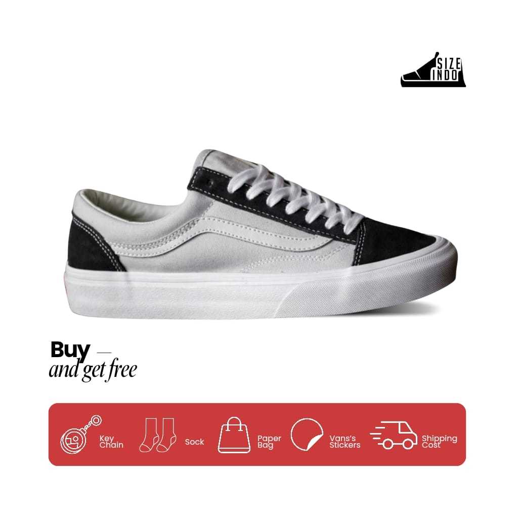 Sepatu Style 36 Retro White Grey