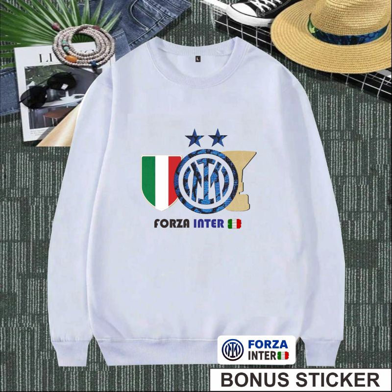 Jaket Sweater Inter Crewneck Bola Milan Scudetto