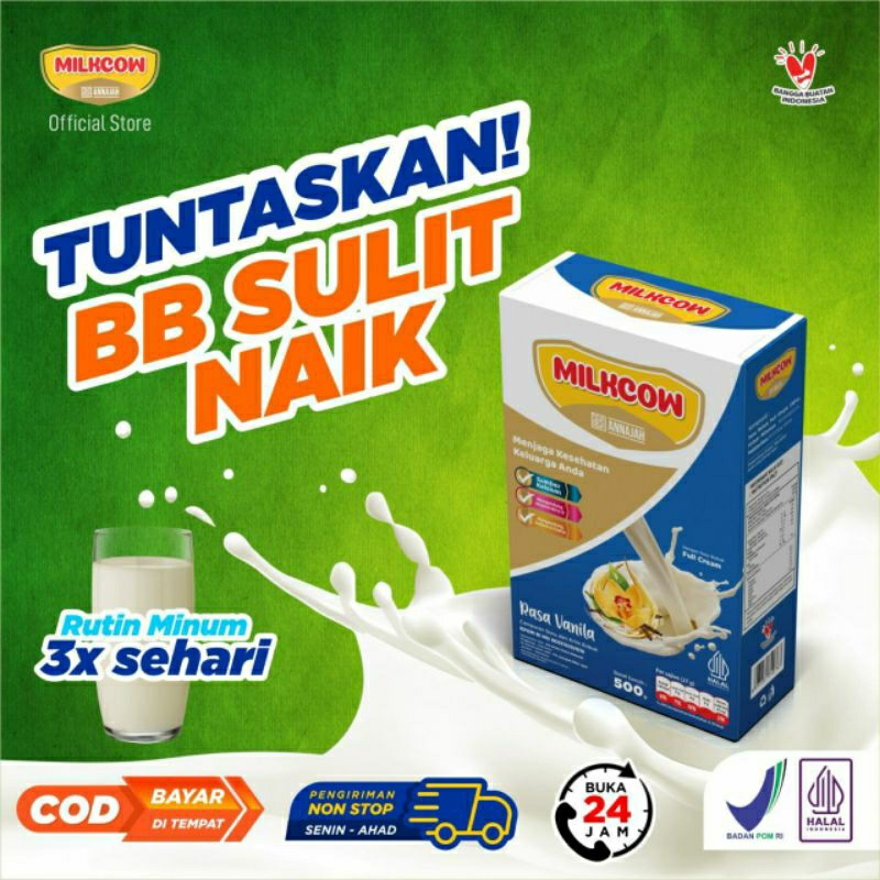 

MILKCOW SUSU SAPI 500GR - SUSU FULLCREAM - Penambah Nafsu Makan & Berat Badan