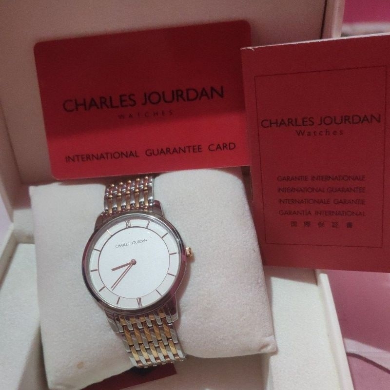 JAM TANGAN PRIA/WANITA CHARLES JOURDAN ELEGAN ORIGINAL.