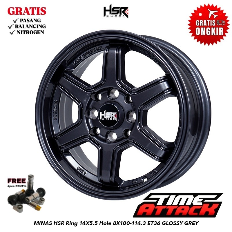 Velg Mobil Brio Ring 14 HSR WHEEL Tipe MINAS Velg Hsr R14 - TIME ATTACK BOGOR