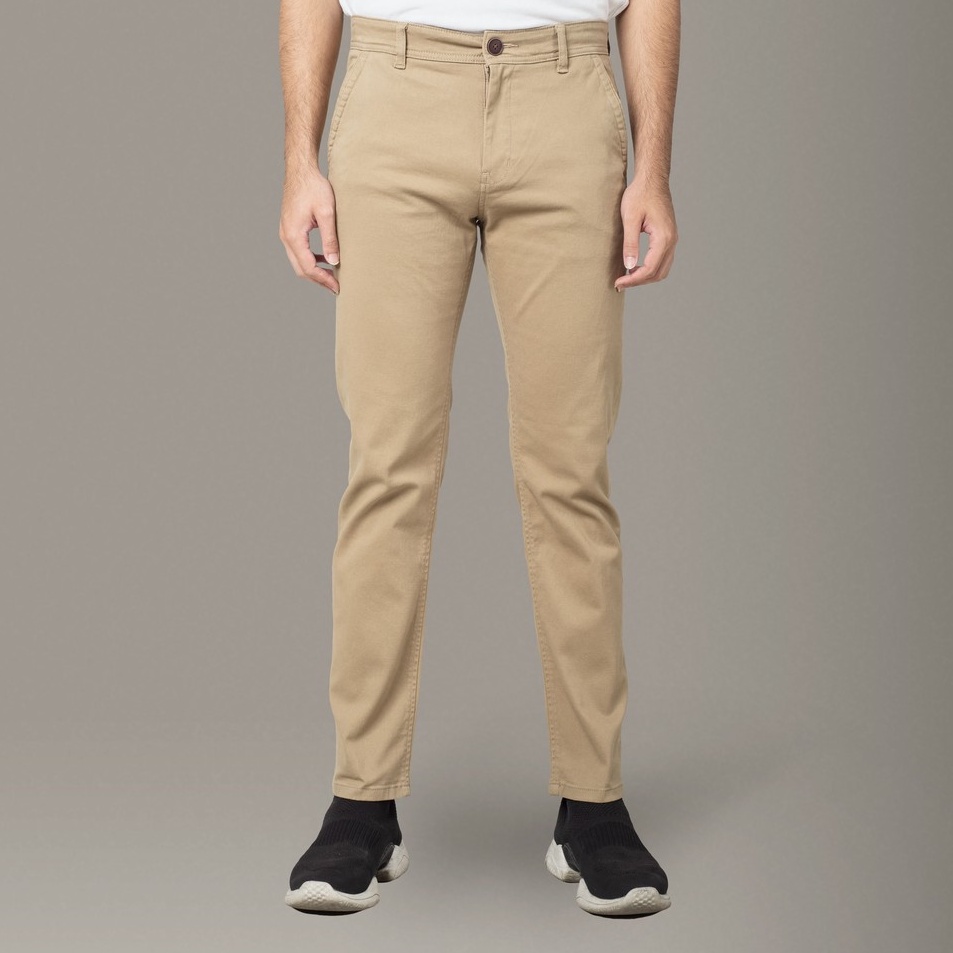 Benhill Celana Pria Panjang Chino Pants Slim Fit Katun Stretch Khaki 111325
