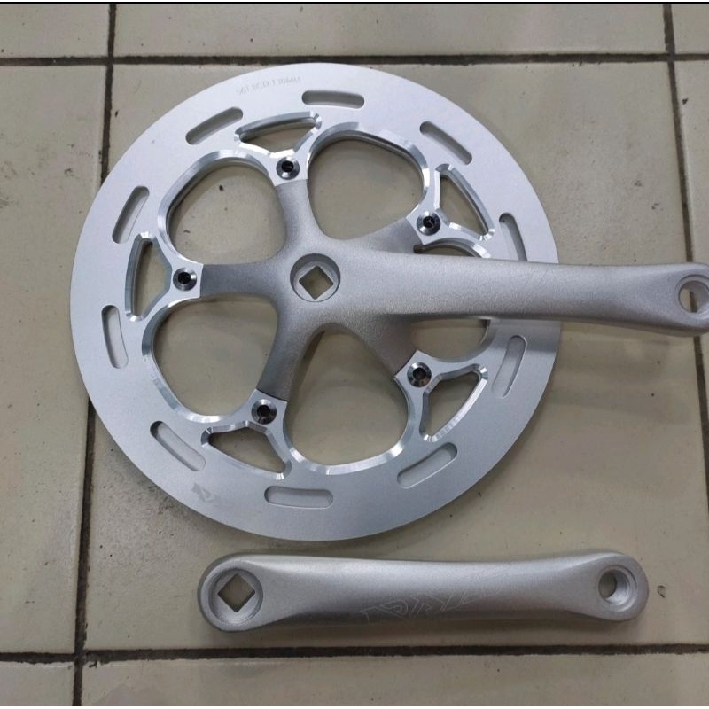 single crank sepeda lipat RAZE 54T silver BB kotak