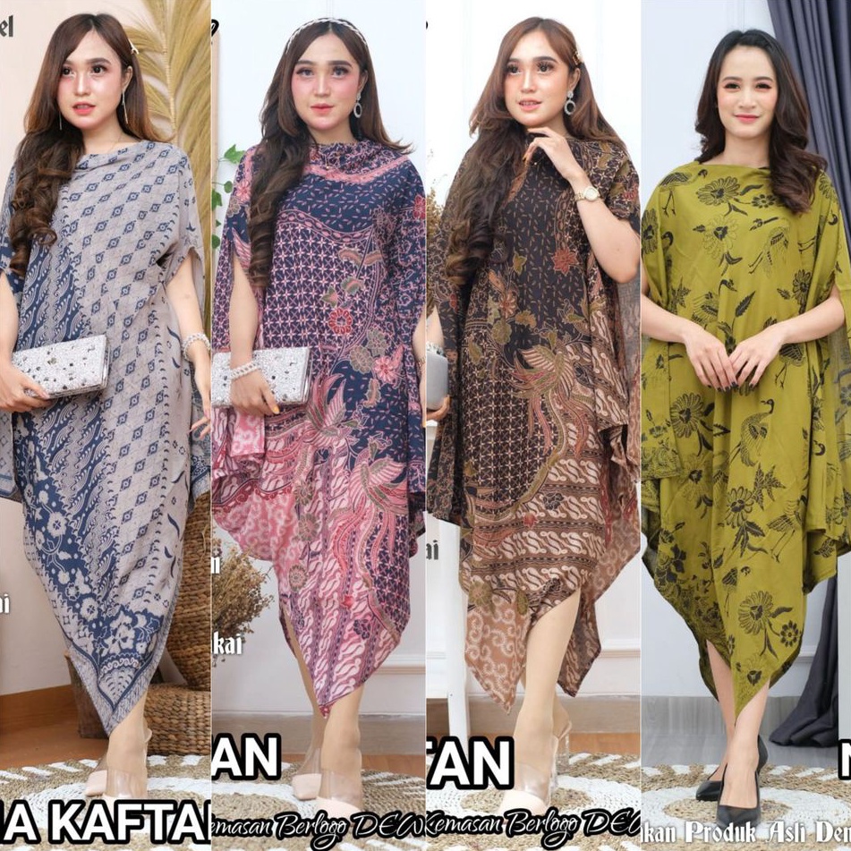 KODE H89T Kaftan Batik Neena By Dewo  Dress Batik Solo  Baju kondangan wanita kaftan batik paris