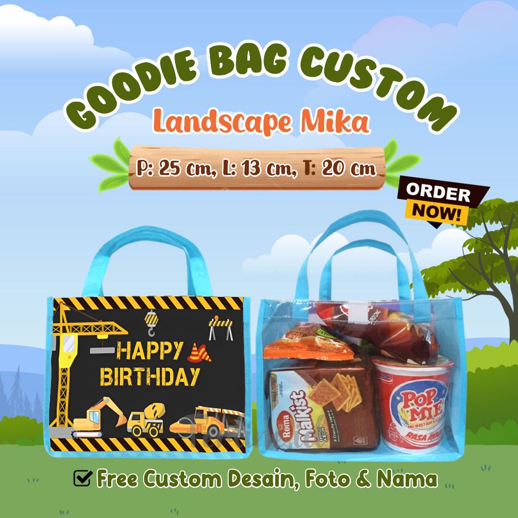 

Goodie Bag Ultah Anak/Tas Ultah Anak/Tas Ultah Murah/Tas Ultah Custom/Landscape Mika