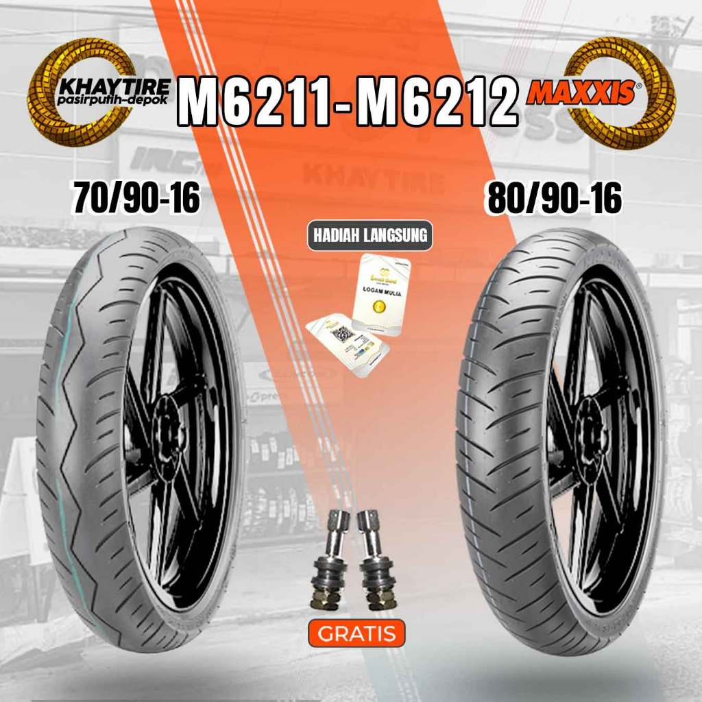 Sepasang/Satuan Ban Motor SKYWAVE HAYATE NOUVO MAXXIS Ring 16 Tubeless