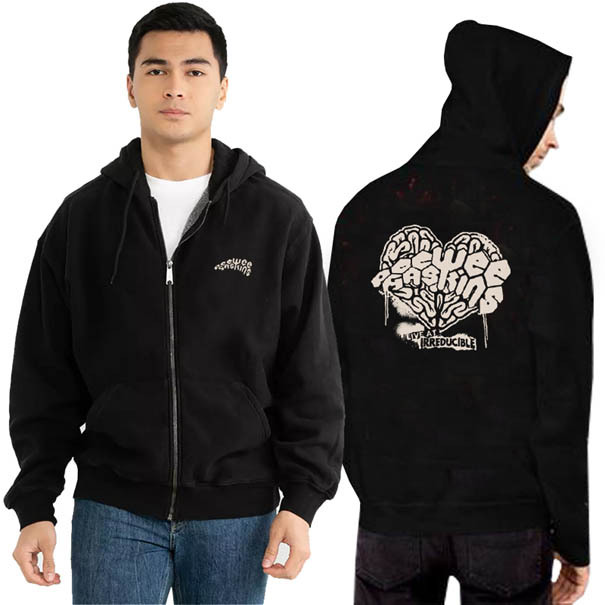 Zipper Hoodie Pee Wee Gaskins Hoodie Ritsleting Unisex Bahan Black Cotton Fleece | Size M L XL XXL |