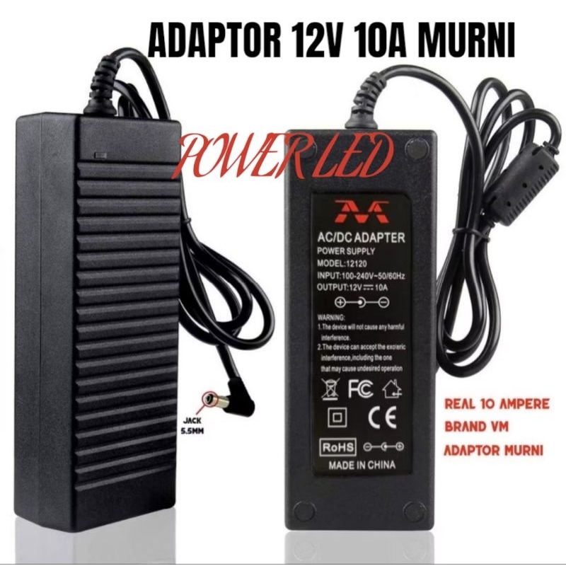Adaptor DC 12v 10a - Adaptor Murni Arus 12 volt 10 ampere