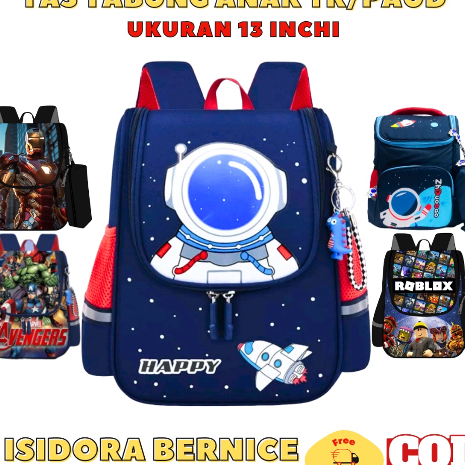 Tas Sekolah Anak Laki Laki TK PAUD Model Fiber Tabung Terbaru