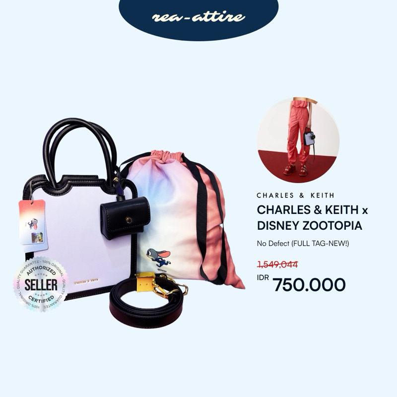 [NEW] CHARLES & KEITH — Shoulder Bag Disney Zootopia Judy Hopps Purple