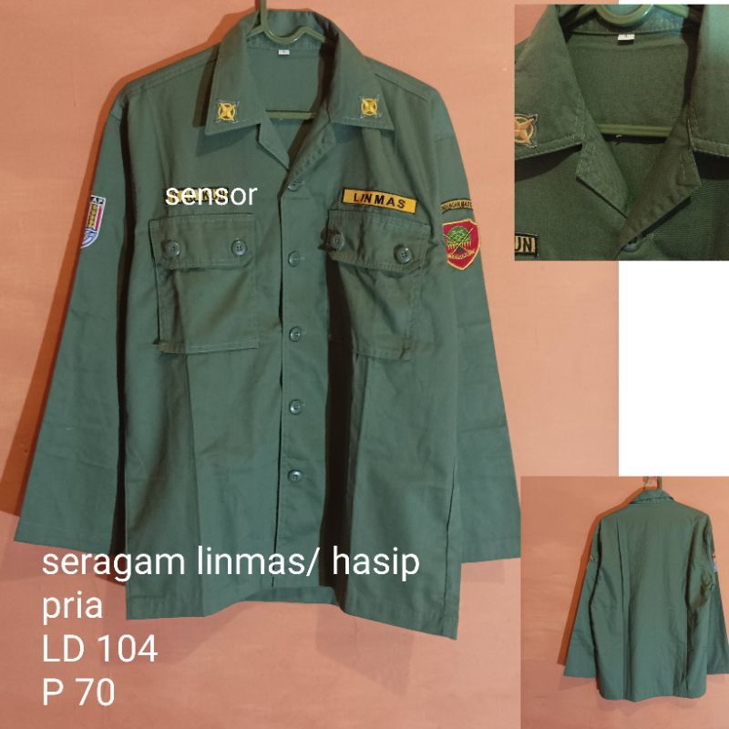 seragam linmas hansip pria dan wanita bekas second