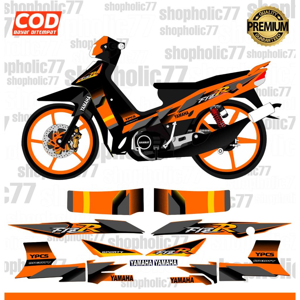 striping fiz r fizr f1z r orange 2004 variasi custom ag style ardath potongan laminasi glos kilat