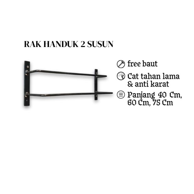 Rak Handuk 2 Susun Rak Gantungan Hijab 2 Susun Gantungan Besi