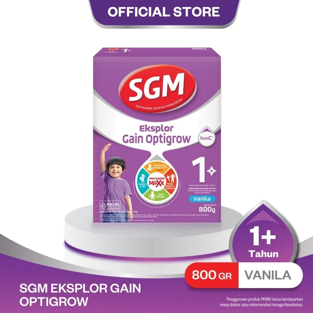

Promo SGM Eksplor Gain Optigrow Vanila 800gr SUSU PENAMBAH BERAT BADAN ANAK UNTUK USIA 1-5 TAHUN