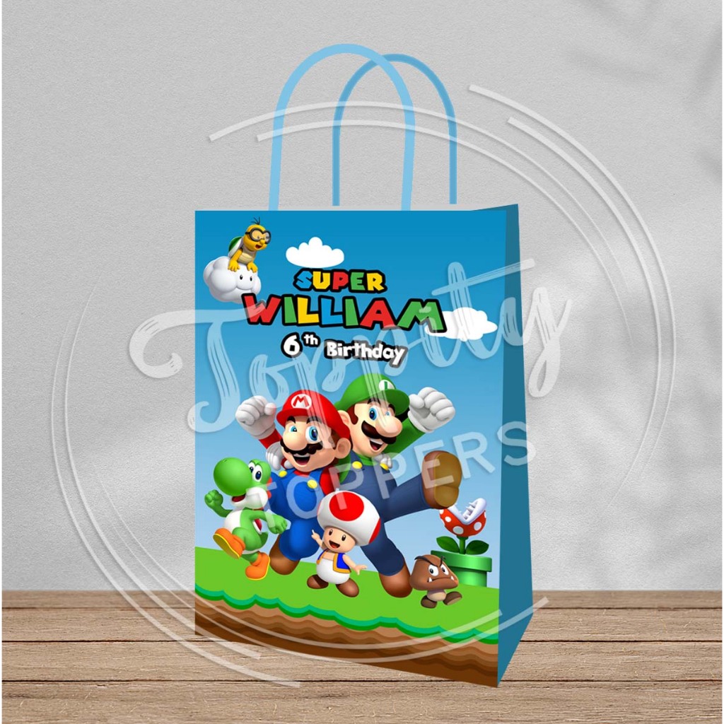 

Paperbag tas goodie bag Super mario luigi peach