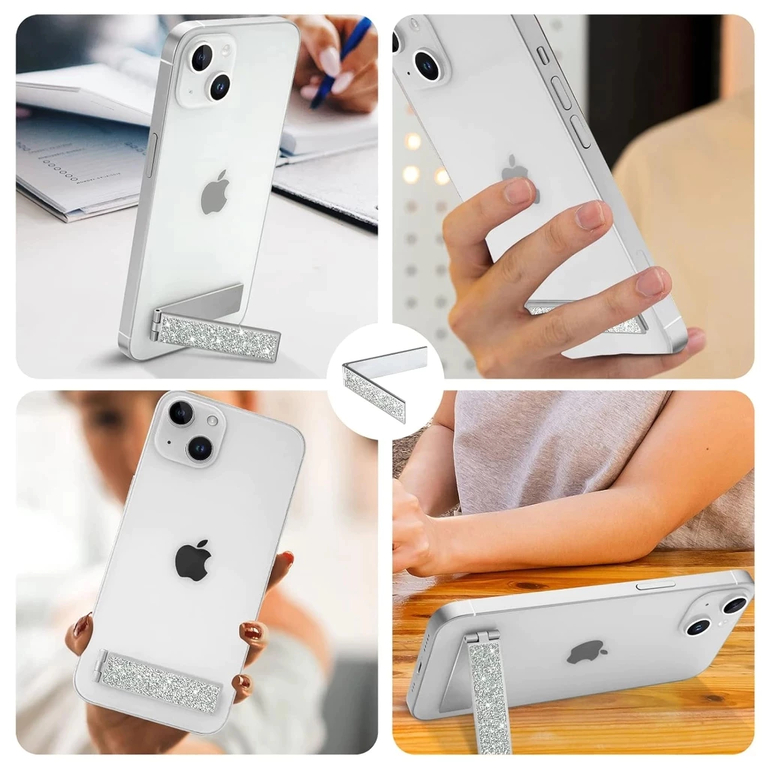 Tempelan Stand HP Portable Stand Lipat Hp Tempelan Standing HP "L" Glitter