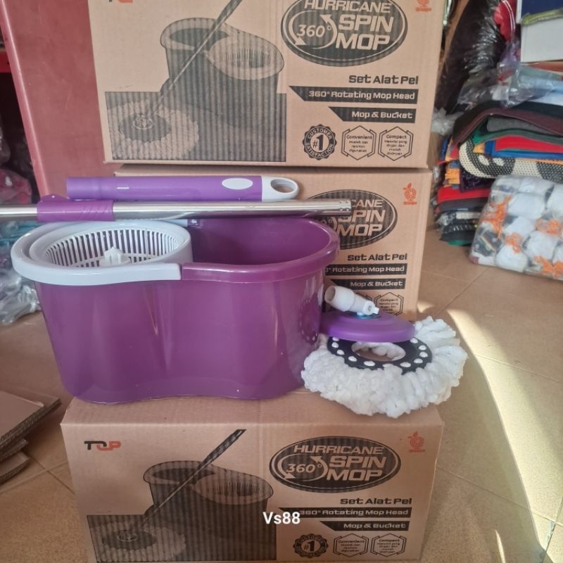 spin mop alat pel lantai tanpa peras tangan