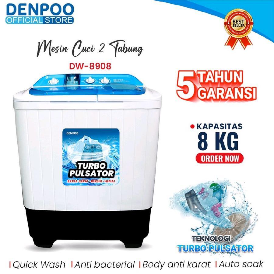 Denpoo Mesin Cuci 2 Tabung DW 8908 - 8 Kg