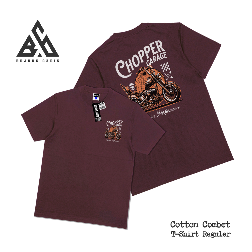 BG Bujang Gadis Baju Kaos Distro Pria Warna Coklat Motif Chopper Terbaru Katun Combed 30s