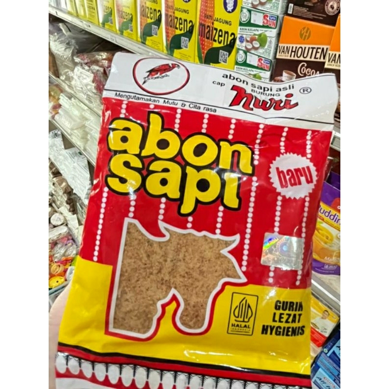 

Abon sapi asli cap burung nuri 90gr